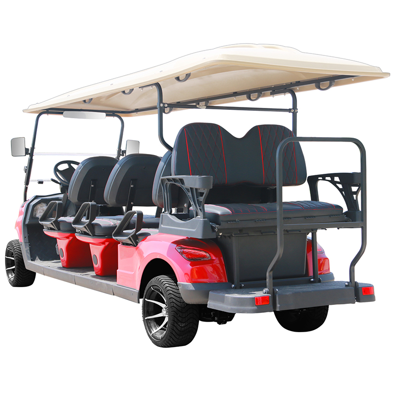 Carrello da golf Style B 6+2 posti rosso 