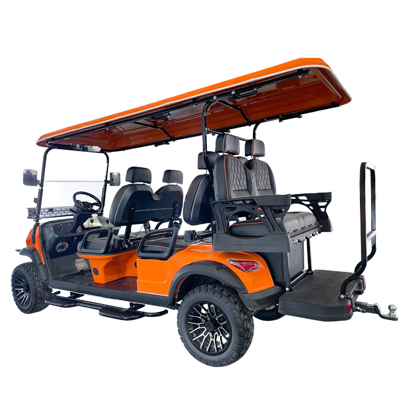 Carrello da golf Style C 4+2 posti arancione